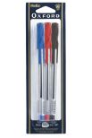 Helix Oxford Ballpoint Stick Pens 1mm Medium Point Assorted (Pack of 6)